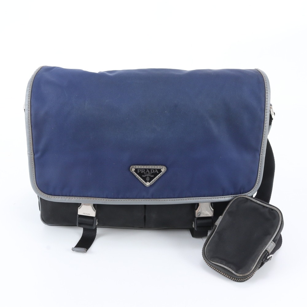 ■美品 プラダ テスート ナイロントライアングルロゴショルダーバッグ