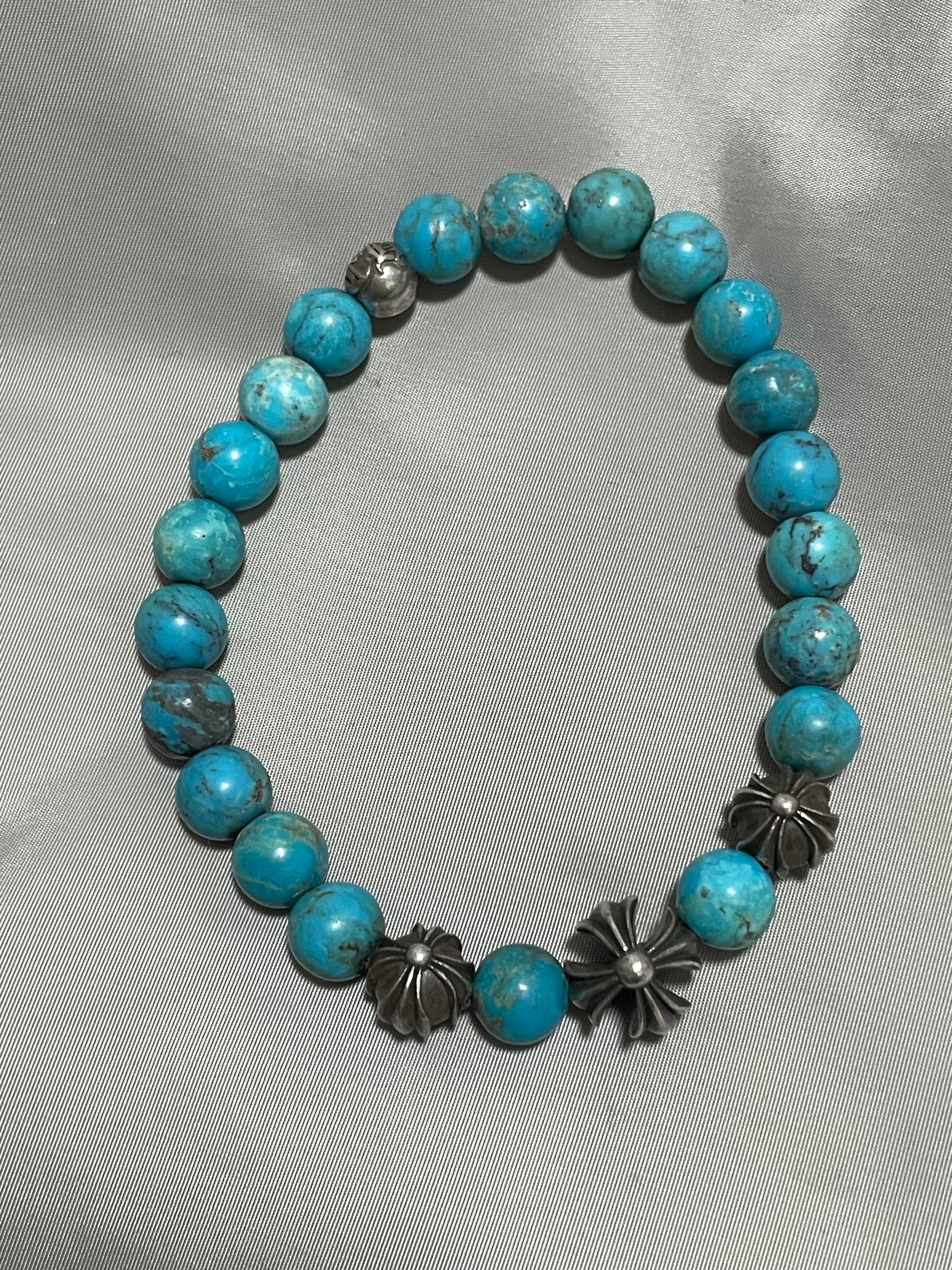 Chrome Hearts Beaded Bracelet 8mm V13 "Turquoise"