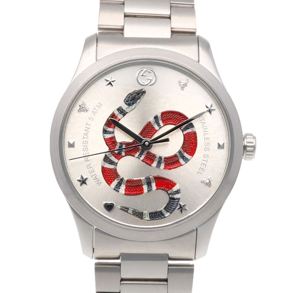 グッチ Gタイムレス 腕時計 時計 ステンレススチール 126.4 クオーツ メンズ 1年保証 GUCCI 中古