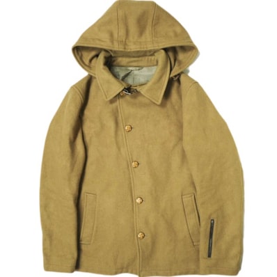 SOPHNET. ソフネット 日本製 WOOL MELTON HOODED SHORT BLOUSON ウールメルトンフーデッドショートブルゾン SOPH-123035 M キャメル アウター g15611