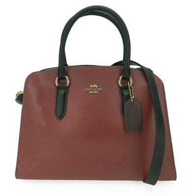 【中古】 コーチ ハンドバッグ チャニングキャリーオール 76089 レザー ボルドー ブラック ゴールド金具 2WAY ショルダー バイカラー レディース 女性 COACH