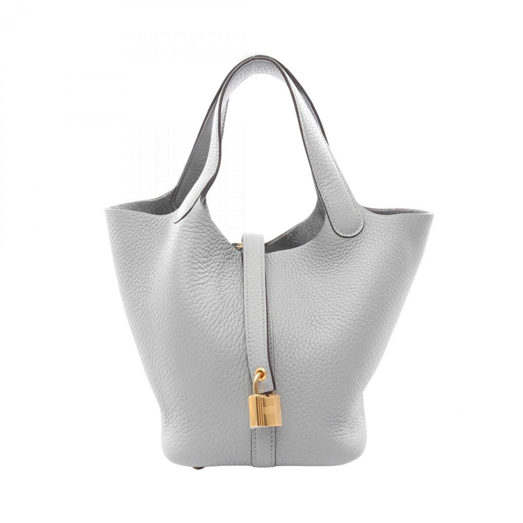 エルメス HERMES ピコタンロックPM グリパンタン ハンドバッグ バッグ レザー トリヨンクレマンス レディース グレー系 【中古】