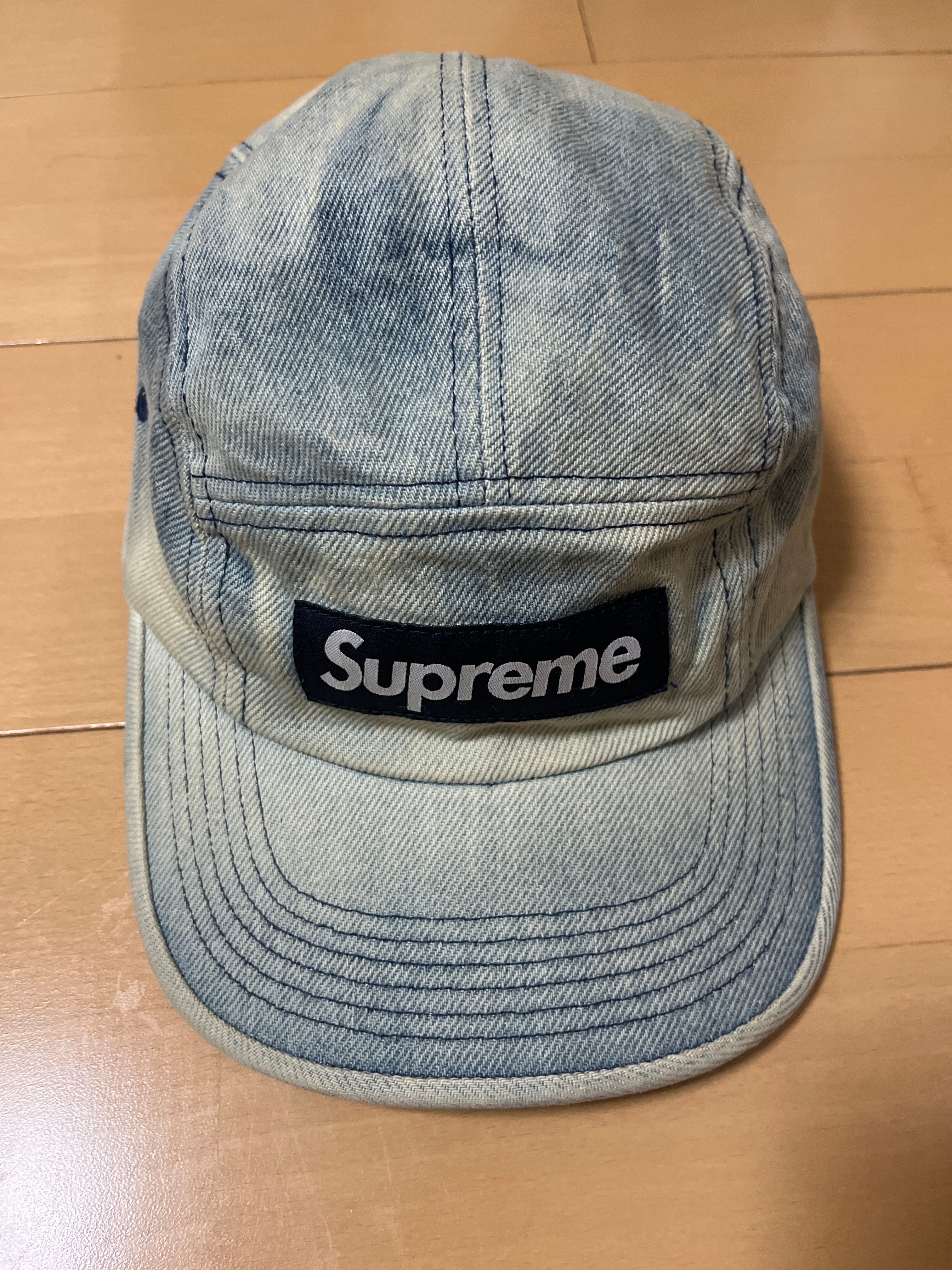 Supreme Washed Chino Twill Camp Cap "Dirty Indigo"(24SS)