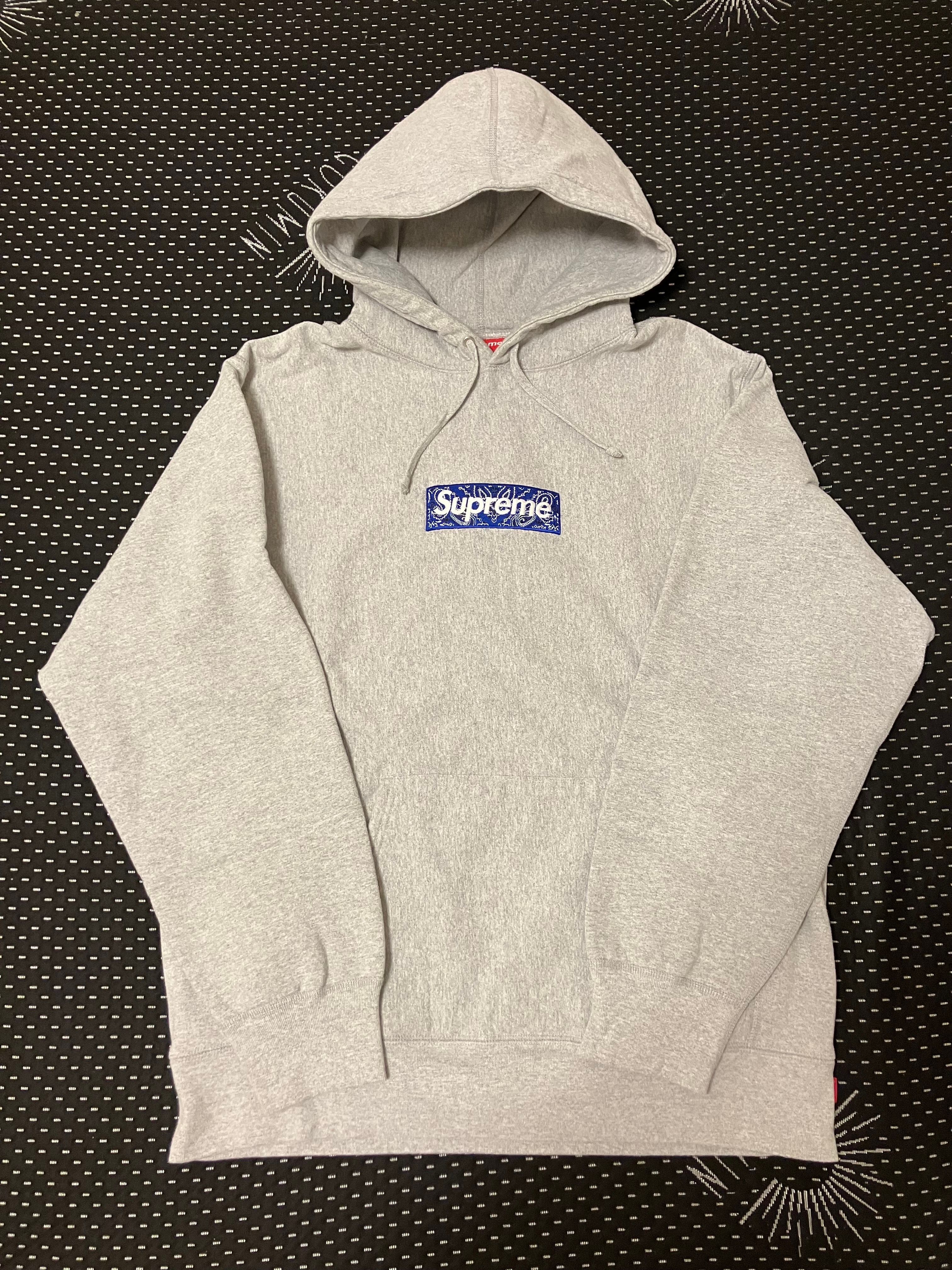 Supreme Bandana Box Logo Hooded Sweatshirt "Grey"