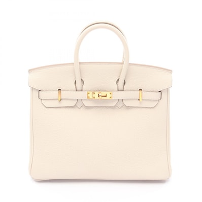 エルメス HERMES バーキン25 ハンドバッグ バッグ レザー トゴ トゴ クレ Z刻印(2021年製造) レディース アイボリー系 【中古】