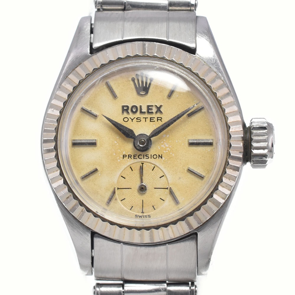ロレックス ROLEX 6525 ヴィンテージ オイスター プレシジョン Cal.1100 アイボリー 手巻き レディース 良品 腕時計 L#148107