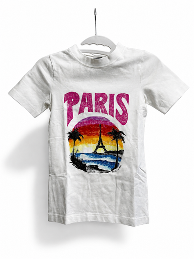 BALENCIAGA Women's Paris Tropical T-Shirt Fitted "White"