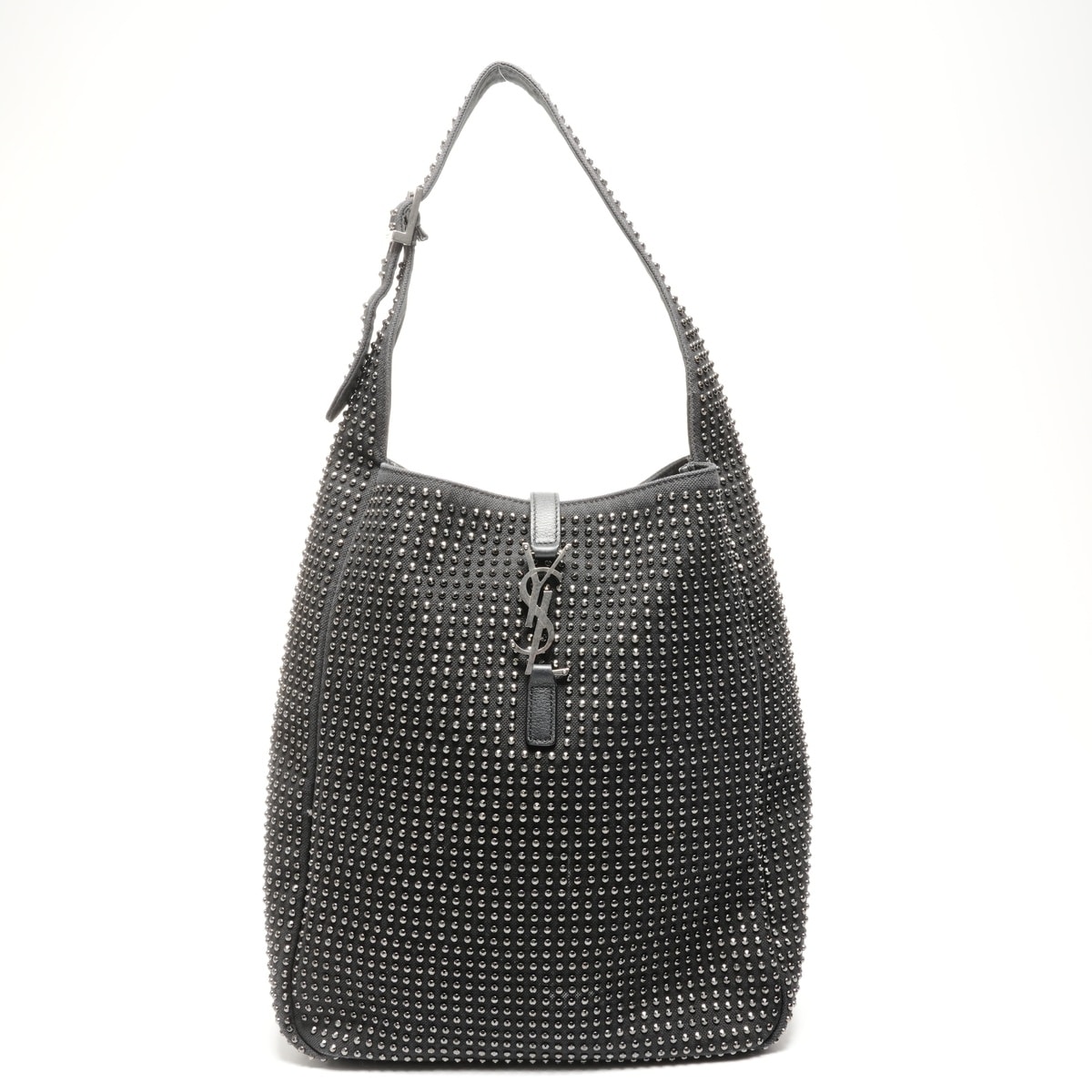 イヴ・サンローラン YSL スタッズ キャンバス ワンショルダー LE5A7 ショルダーバッグ【中古】