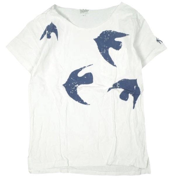 FWK by ENGINEERED GARMENTS エフダブリューケー エンジニアードガーメンツ カナダ製 Printed Cut Off Neck T-shirt カットオフネックプリントTシャツ 1 WHITE 半袖 トップス g13991