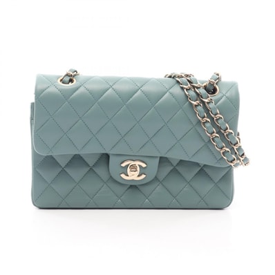 シャネル CHANEL マトラッセ Wフラップ ショルダーバッグ バッグ ラムスキン(羊革) レディース グリーン系 【中古】
