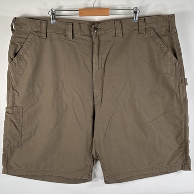 古着 カーハート Carhartt ダック ショートパンツ 大きいサイズ ワークショーツ ワンポイントロゴ ペインター w50 ブラウン系 メンズ