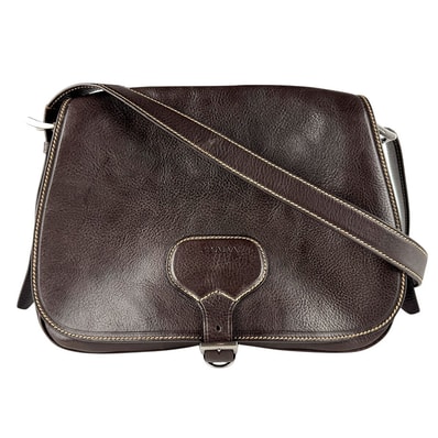 プラダ PRADA ショルダーバッグ レザー ダークブラウン レディース【中古】 z8322