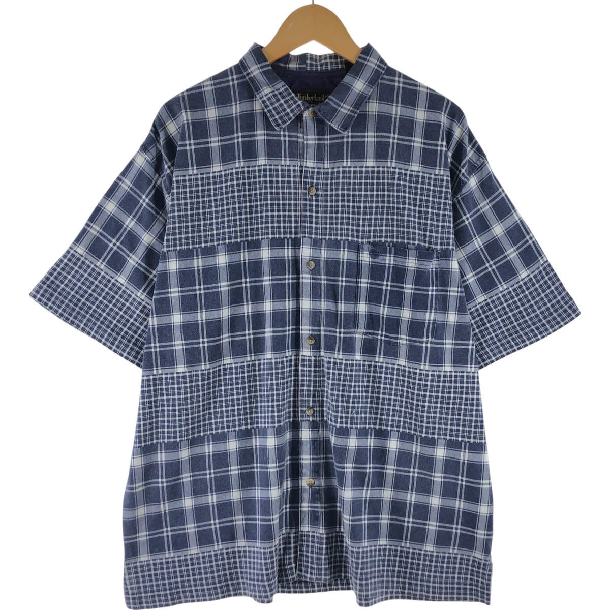 古着 ティンバーランド Timberland 半袖 コットン チェックシャツ ボックスシャツ メンズM相当/eaa565396