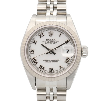 ロレックス ROLEX デイトジャスト A番 腕時計 時計 K18WG(ホワイトゴールド) ステンレススチール レディース ホワイト系 ローマ数字 69174 【中古】