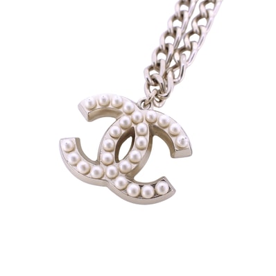 CHANEL シャネル ココマーク ラインパール シルバー 04A ヴィンテージ シルバー レディース ネックレス