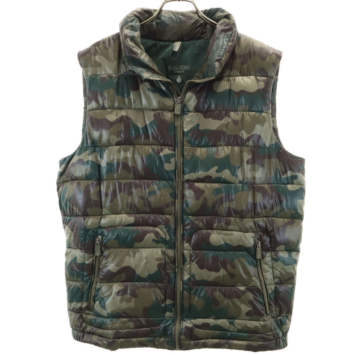 GAP ギャップ 迷彩柄 中綿ベスト L カーキ カモフラ