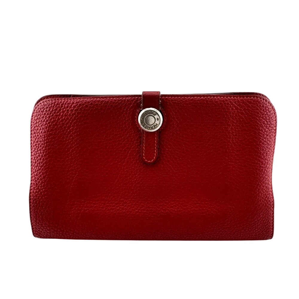 エルメス HERMES 長財布 ドゴンGM 二つ折り レッド