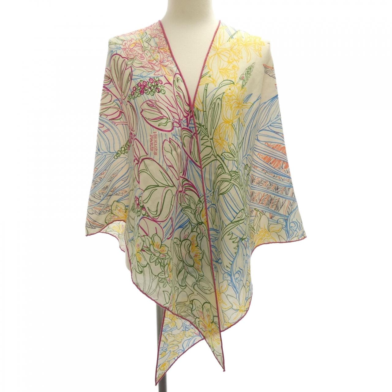 エルメス HERMES FLAMINGO PARTY COLORIAGE H364114S トライアングルジェアン ショール