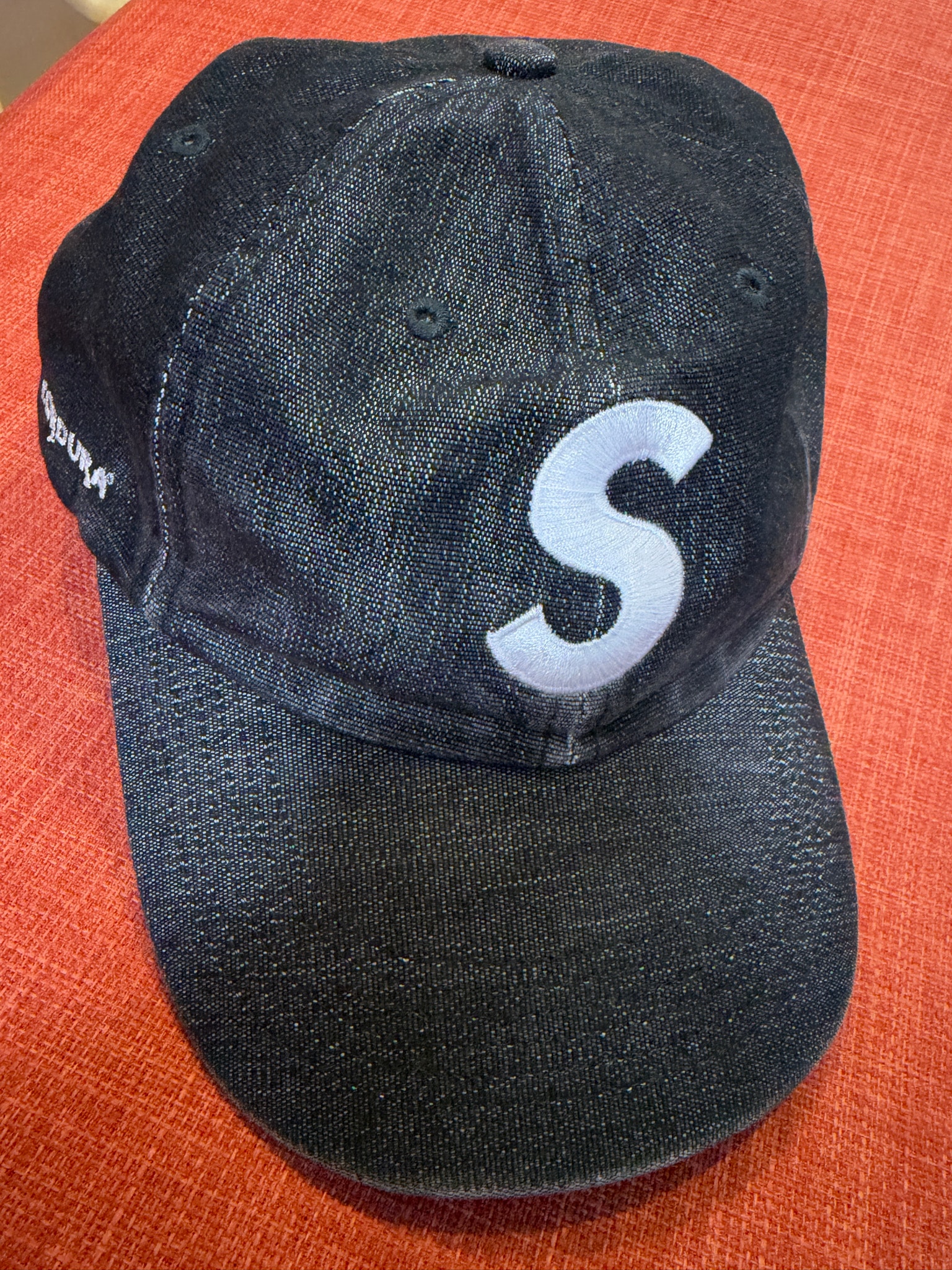 Supreme Cordura Denim S Logo 6-Panel "Black"