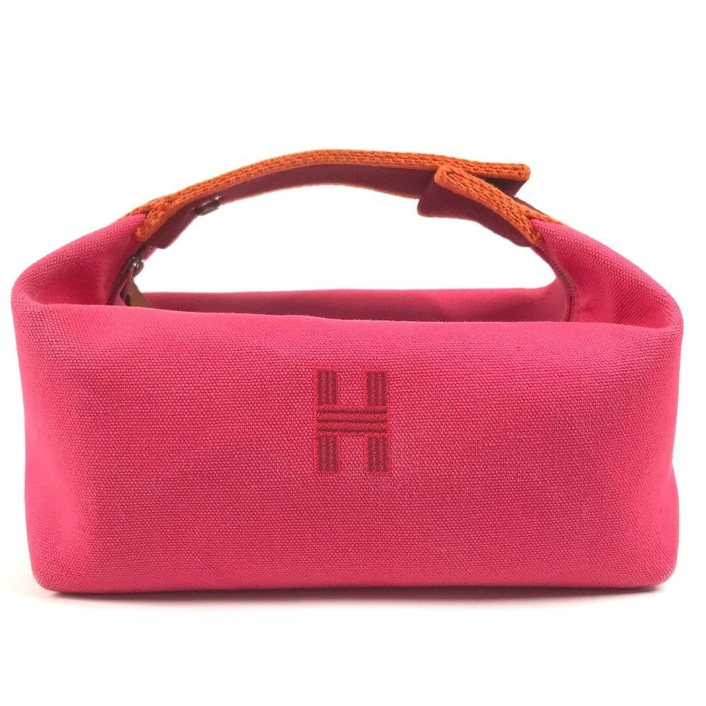 エルメス HERMES ブリッドアブラックPM ブリッド ア ブラック PM カバン バニティバッグ ハンドバッグ キャンバス ハイビスカス ピンク 美品
