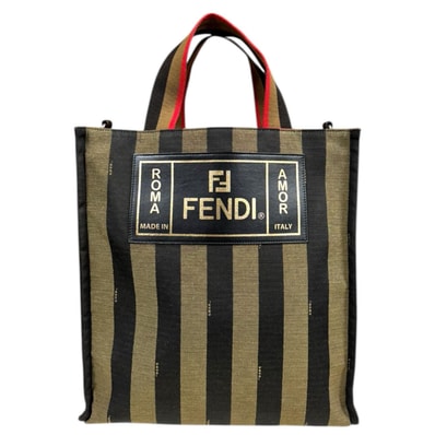 フェンディ ペカン トートバッグ キャンバス 7VA454 ブラウン ユニセックス FENDI 中古