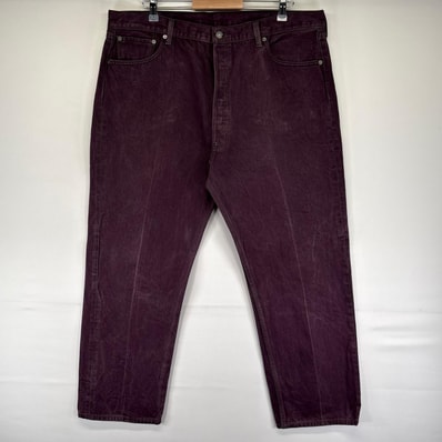 古着 リーバイス Levi's デニム パンツ Gパン ボタンフライ 大きいサイズ カラーデニム 501 ストレート W42 L32 パープル系 メンズ