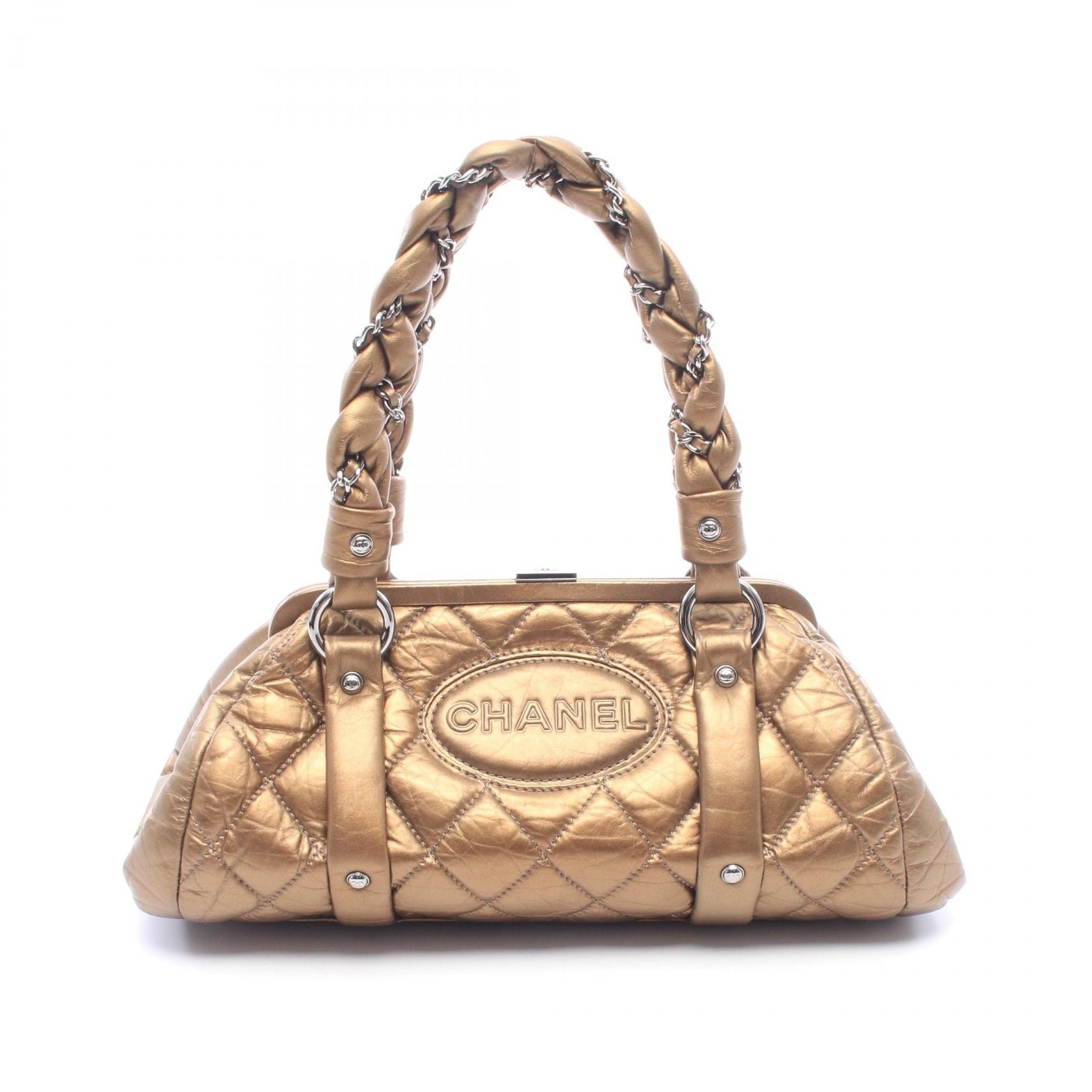 シャネル CHANEL マトラッセ がま口 ハンドバッグ バッグ レザー レディース ブラウン系 【中古】