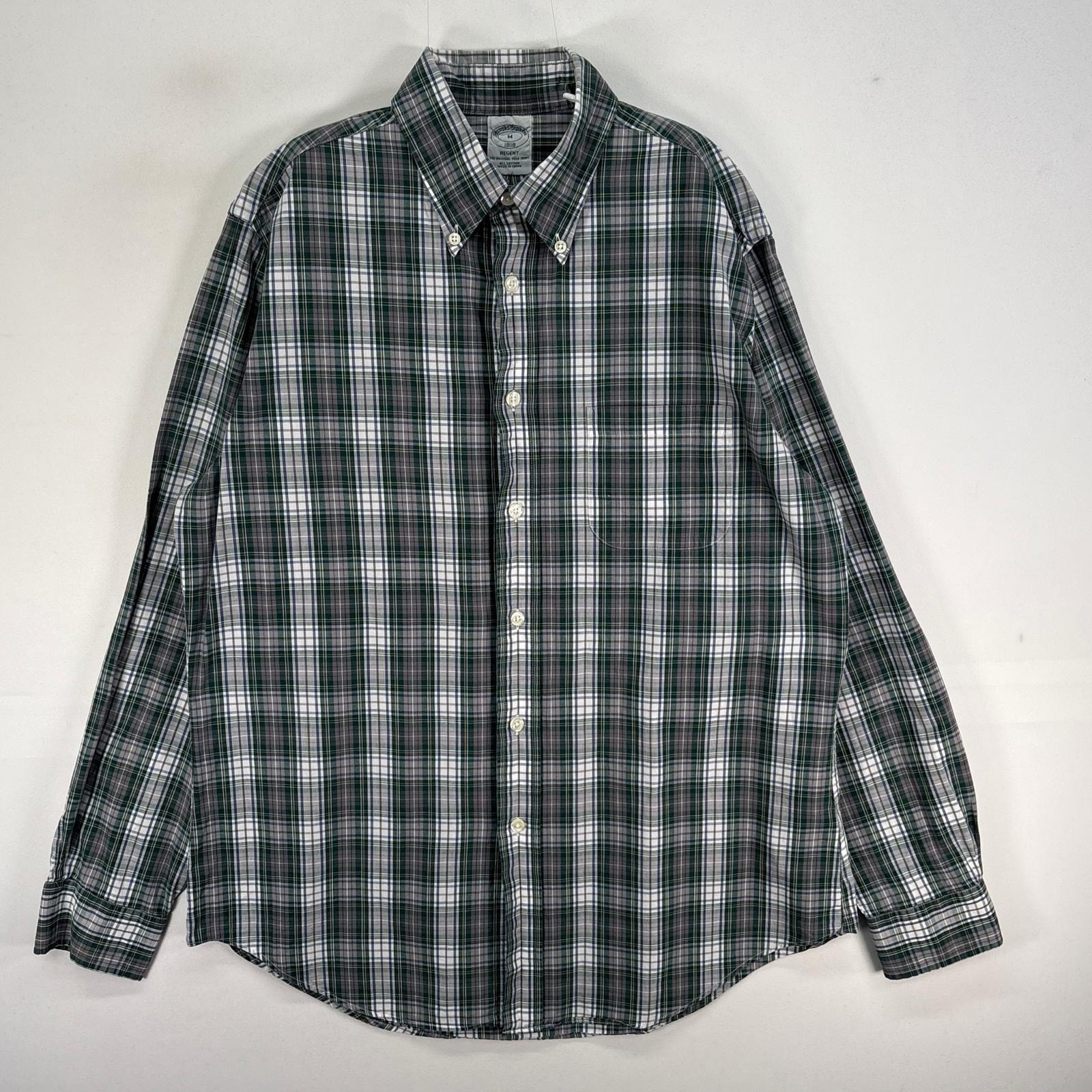 古着 ブルックスブラザーズ Brooks Brothers 長袖シャツ チェック 胸ポケ REGENT 1818 M グリーン系 マルチカラー メンズ