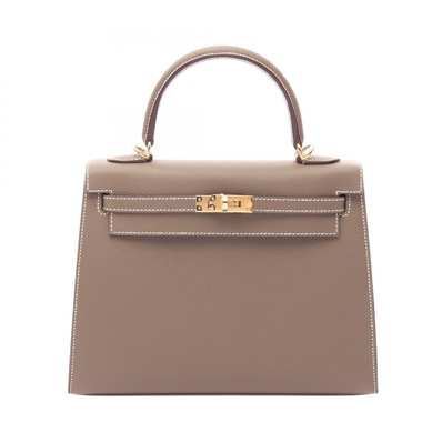 エルメス HERMES ケリー25 エトゥープ 外縫い 2WAY ハンドバッグ バッグ ヴォーエプソン ヴォーエプソン レディース グレー系 【中古】