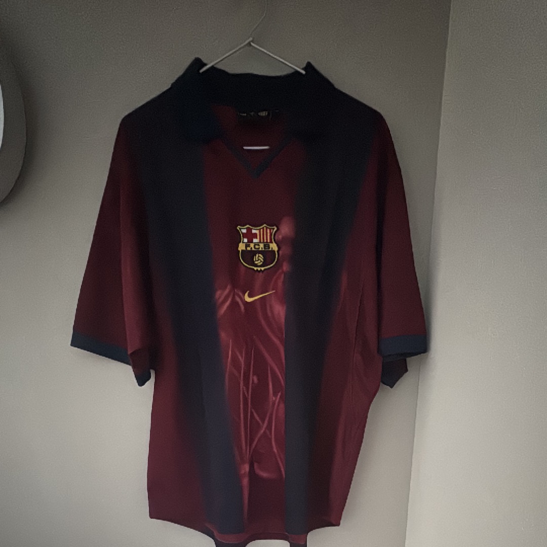 Travis Scott Cactus Jack x Nike x FC Barcelona Retro 2000/01 Home Skeleton Jersey "Burgundy"