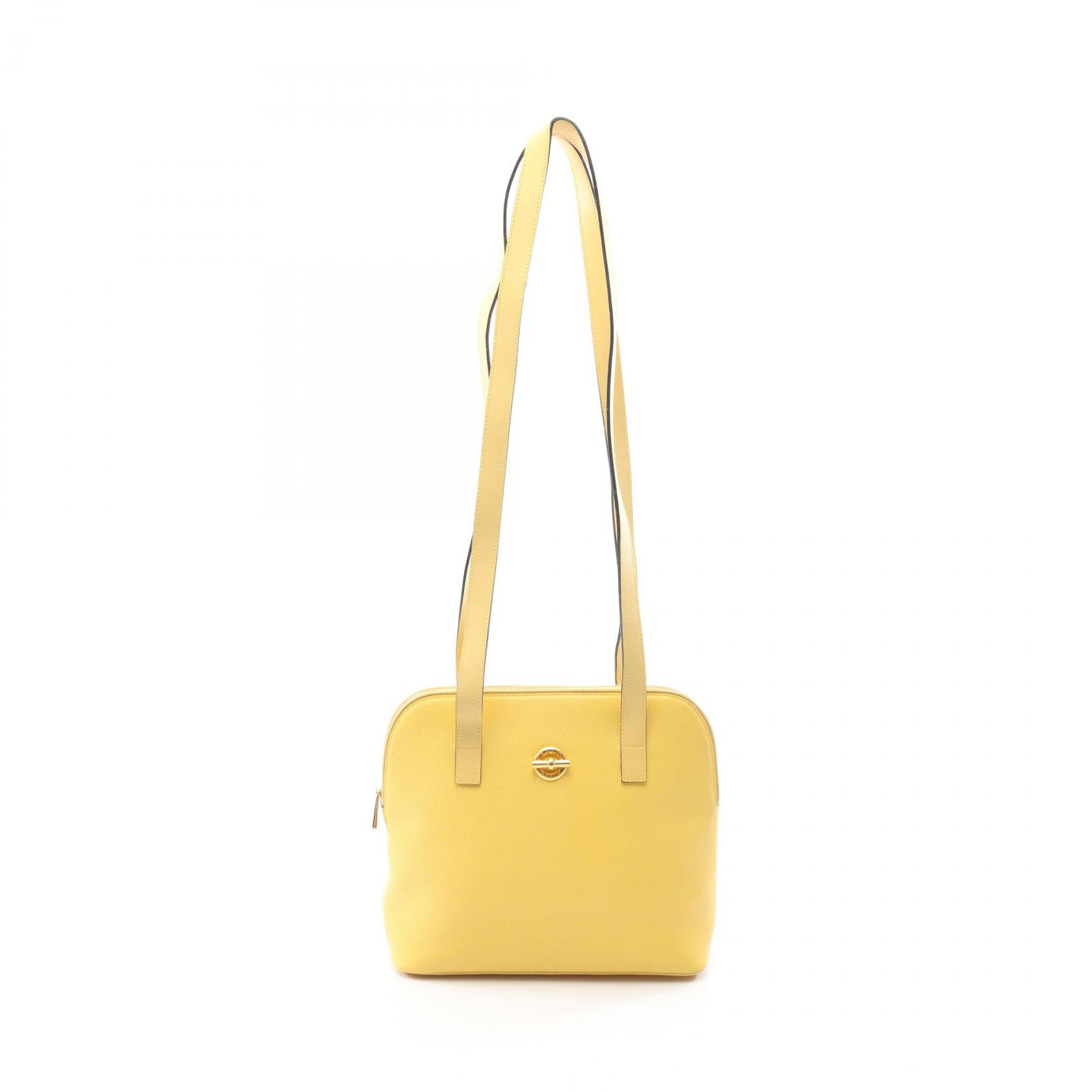 セリーヌ CELINE マンテル ショルダーバッグ バッグ レザー レディース イエロー系 【中古】