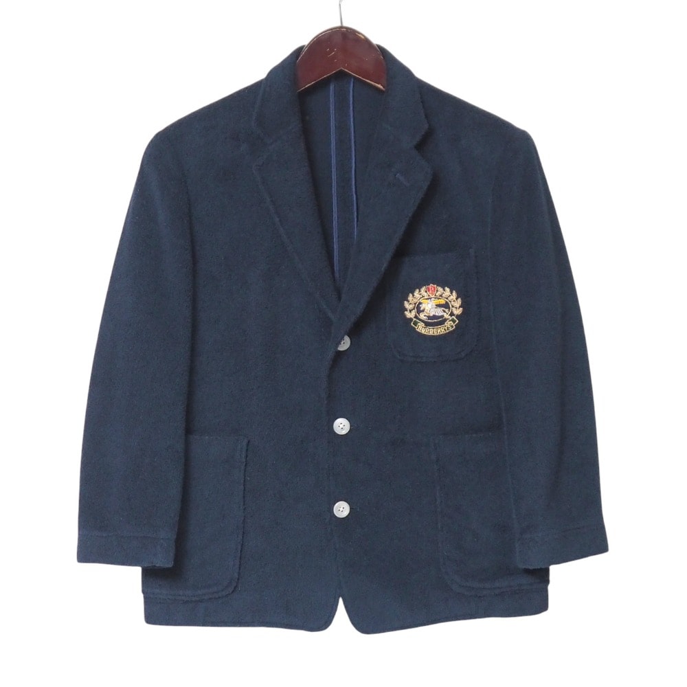 BURBERRY バーバリー ヴィンテージ テーラードジャケット サイズM パイル地 ブレザー エンブレム刺繍 ブランド古着【中古】20250808/RA5741
