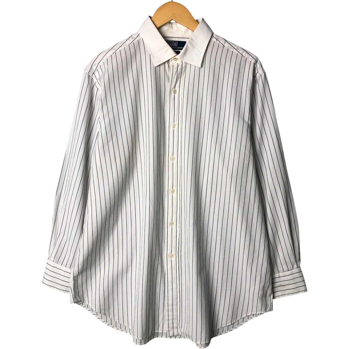 古着 ラルフローレン Ralph Lauren POLO by Ralph Lauren 長袖 ワイドカラー コットンストライプシャツ メンズXXL相当/eaa583714