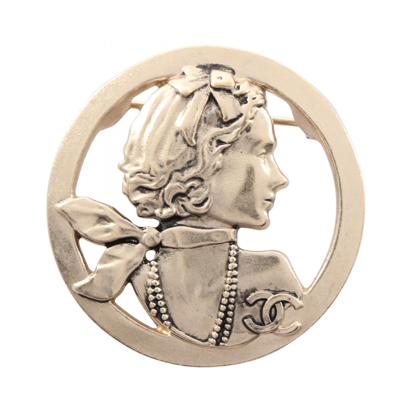 シャネル CHANEL マドモアゼル ココマーク ブローチ アクセサリー GP(ゴールドメッキ) レディース ゴールド系 【中古】