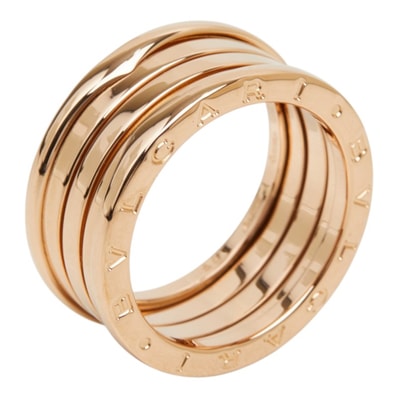 ブルガリ ピンクゴールド K18PG ピンクゴールド B-ZERO1 ビーゼロワン 4バンド リング 指輪 #60 メンズ BVLGARI 19号 中古