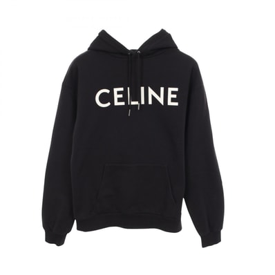 セリーヌ CELINE コットンフリース フーディ パーカー 衣料品 トップス コットン メンズ ブラック系 / ホワイト系 【中古】