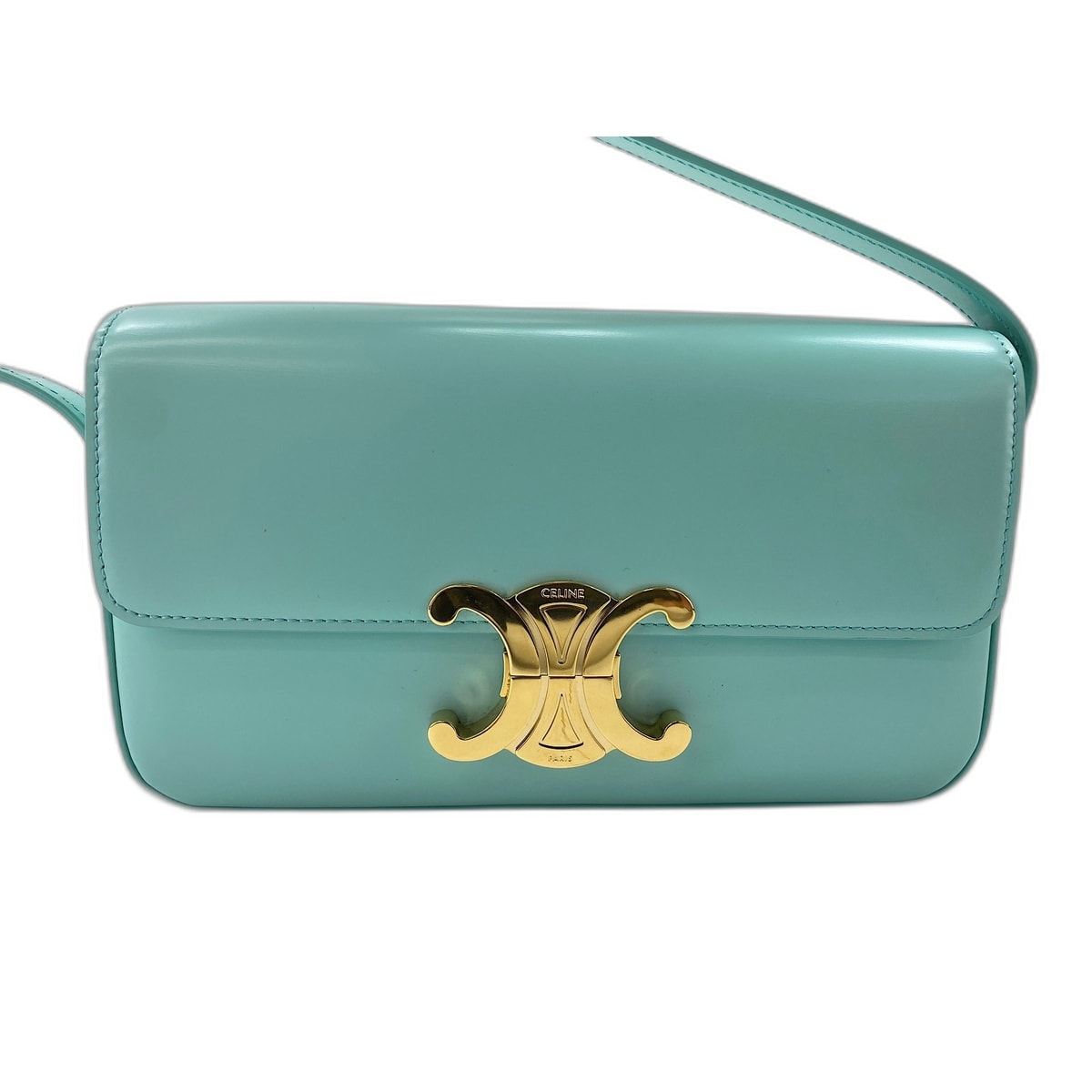 セリーヌ CELINE カーフスキン トリオンフ クロード ショルダーバッグ【中古】