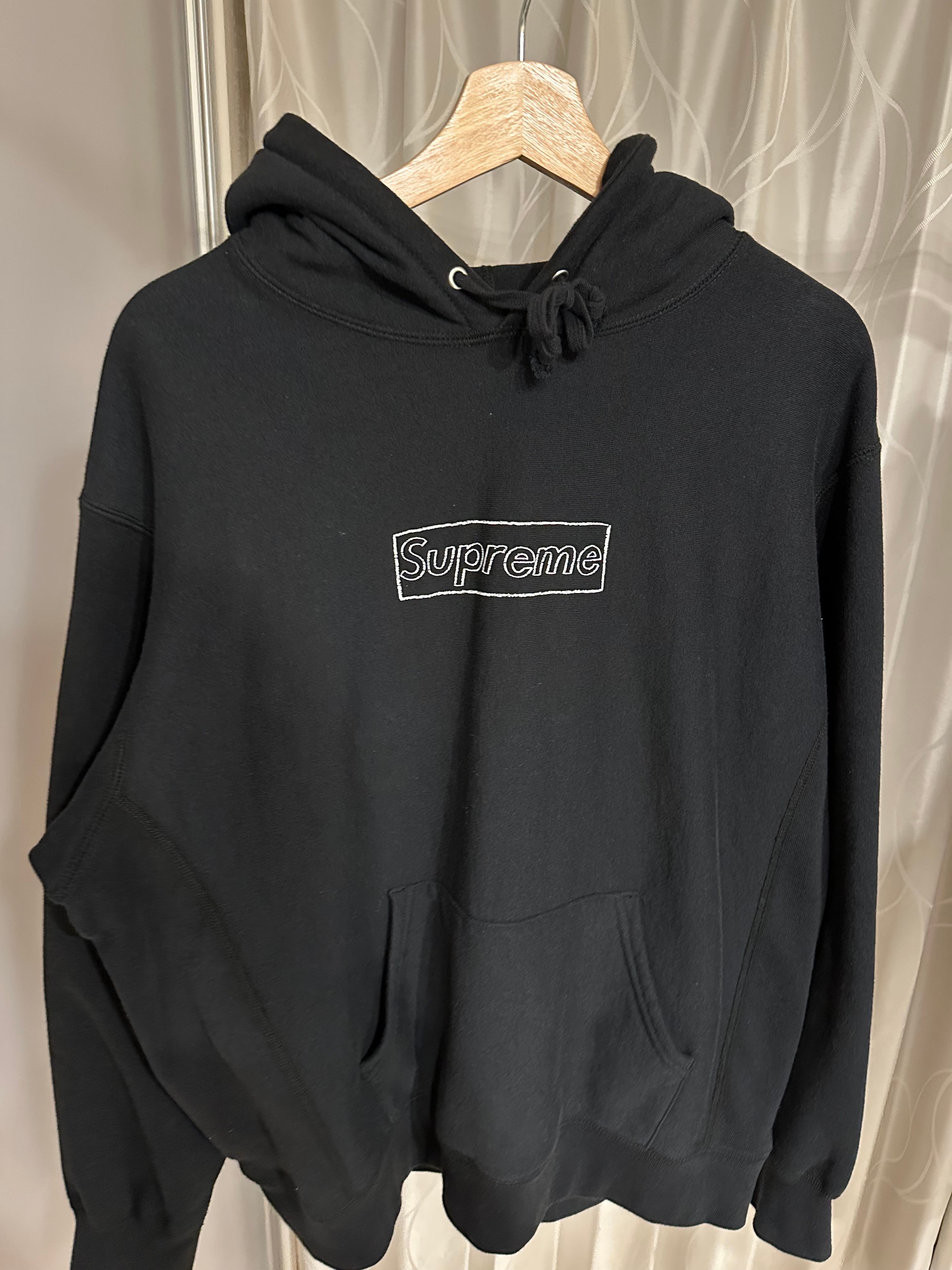 Supreme KAWS Chalk Logo Hooded Sweatshirt "Black"(2021)