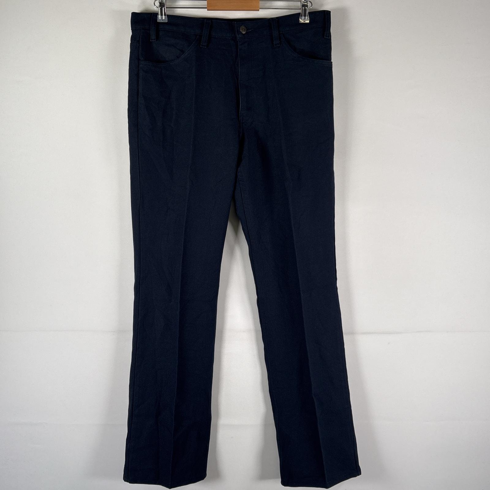 古着 80's/80年代 ヴィンテージ リーバイス Levi's USA製 ポリエステルパンツ 長ズボン ランチャーパンツ スラックス ボトムス w36 L32 ネイビー メンズ