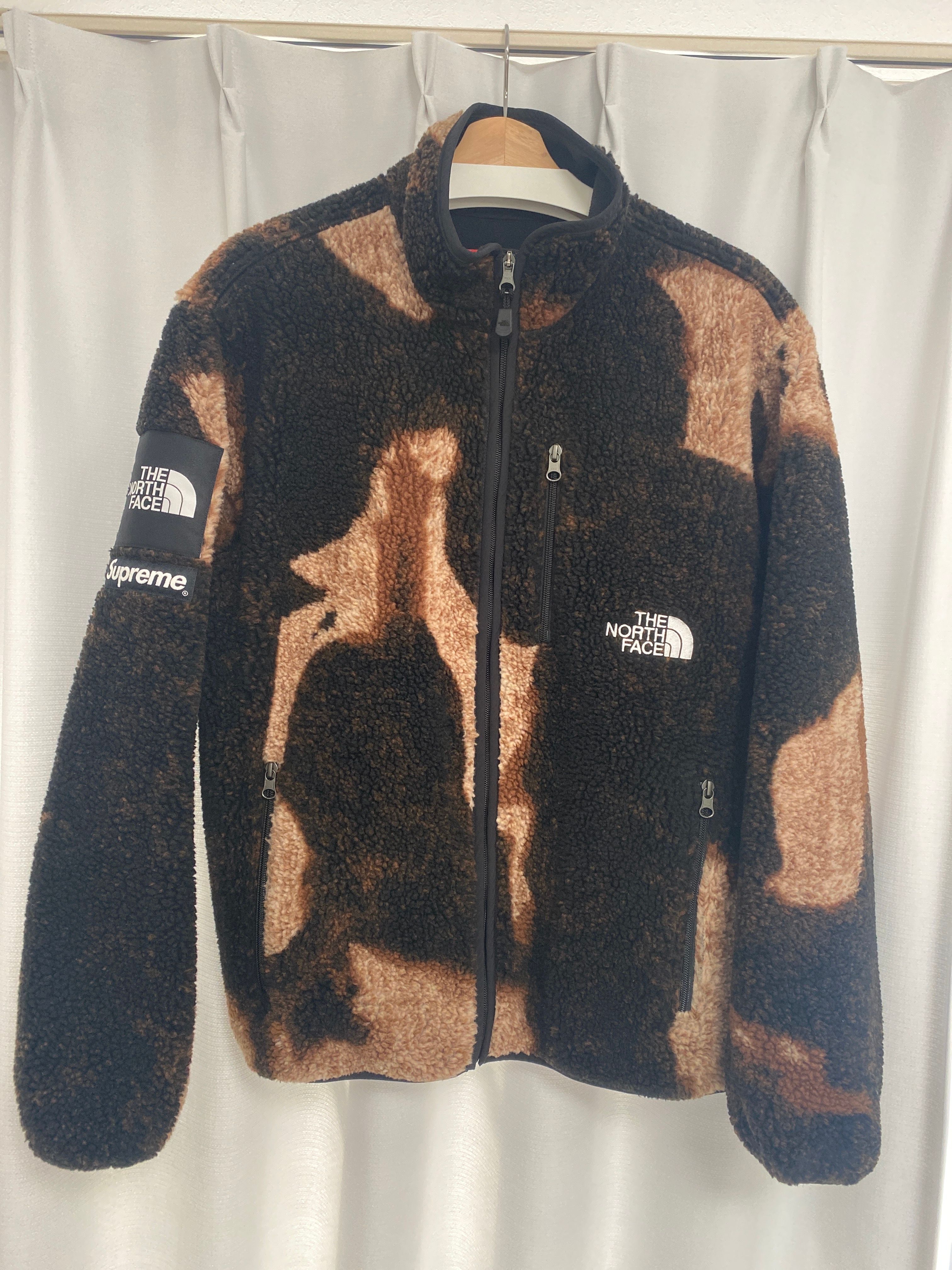 Supreme x The North Face Bleached Denim Print Fleece Jacket "Black"