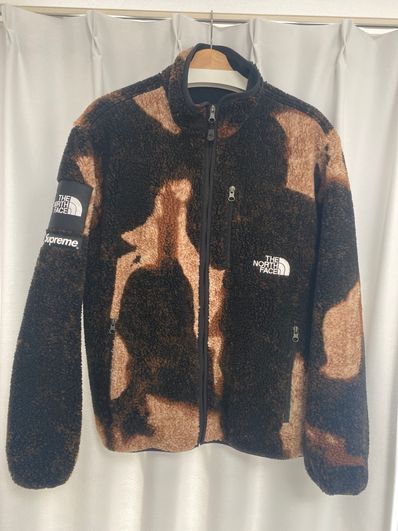 Supreme x The North Face Bleached Denim Print Fleece Jacket "Black"