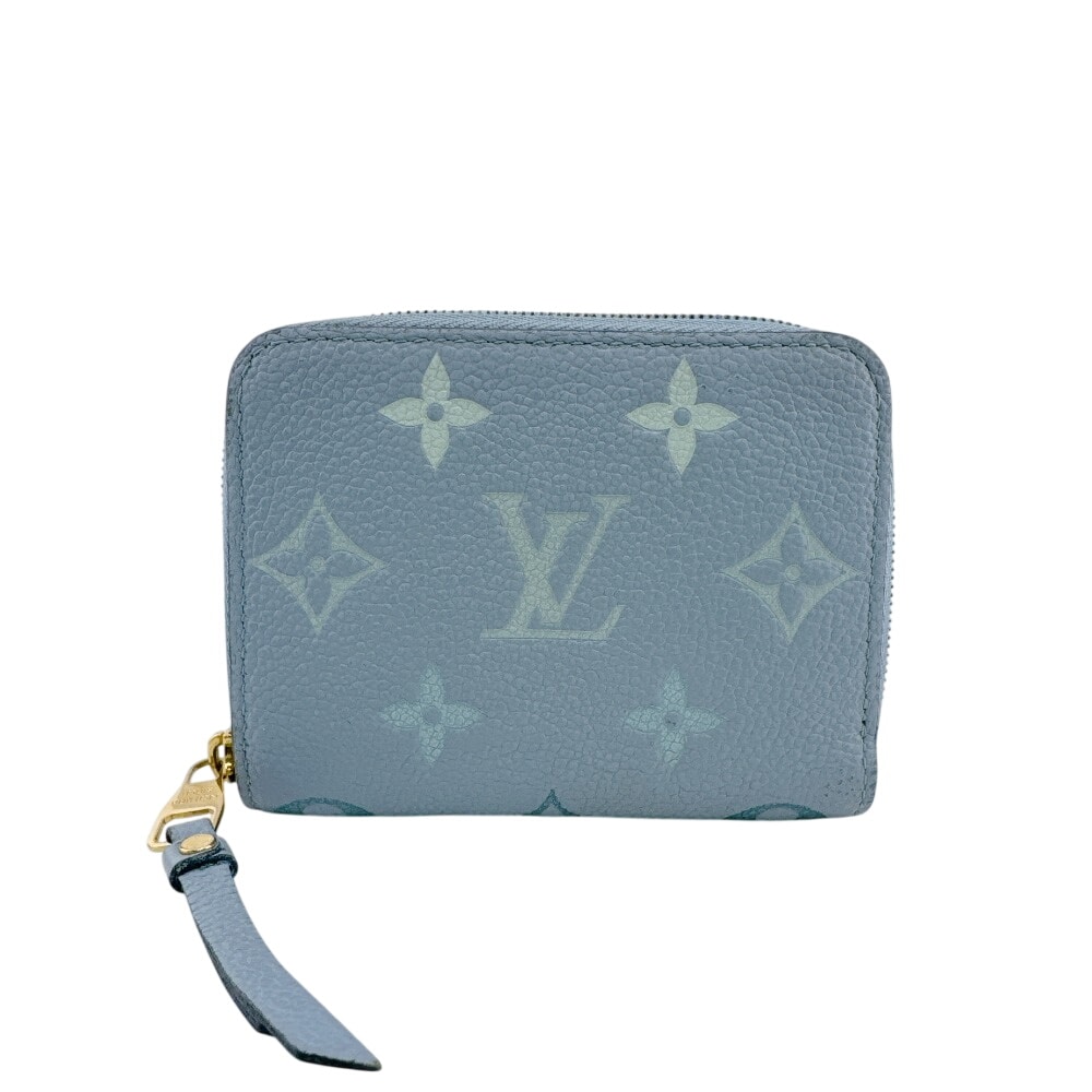 ルイヴィトン LOUIS VUITTON 二つ折り財布 モノグラム アンプラント ジッピー コイン パース M80408 ブルー