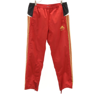 adidas アディダス ウインドパンツ L レッド 裏メッシュ