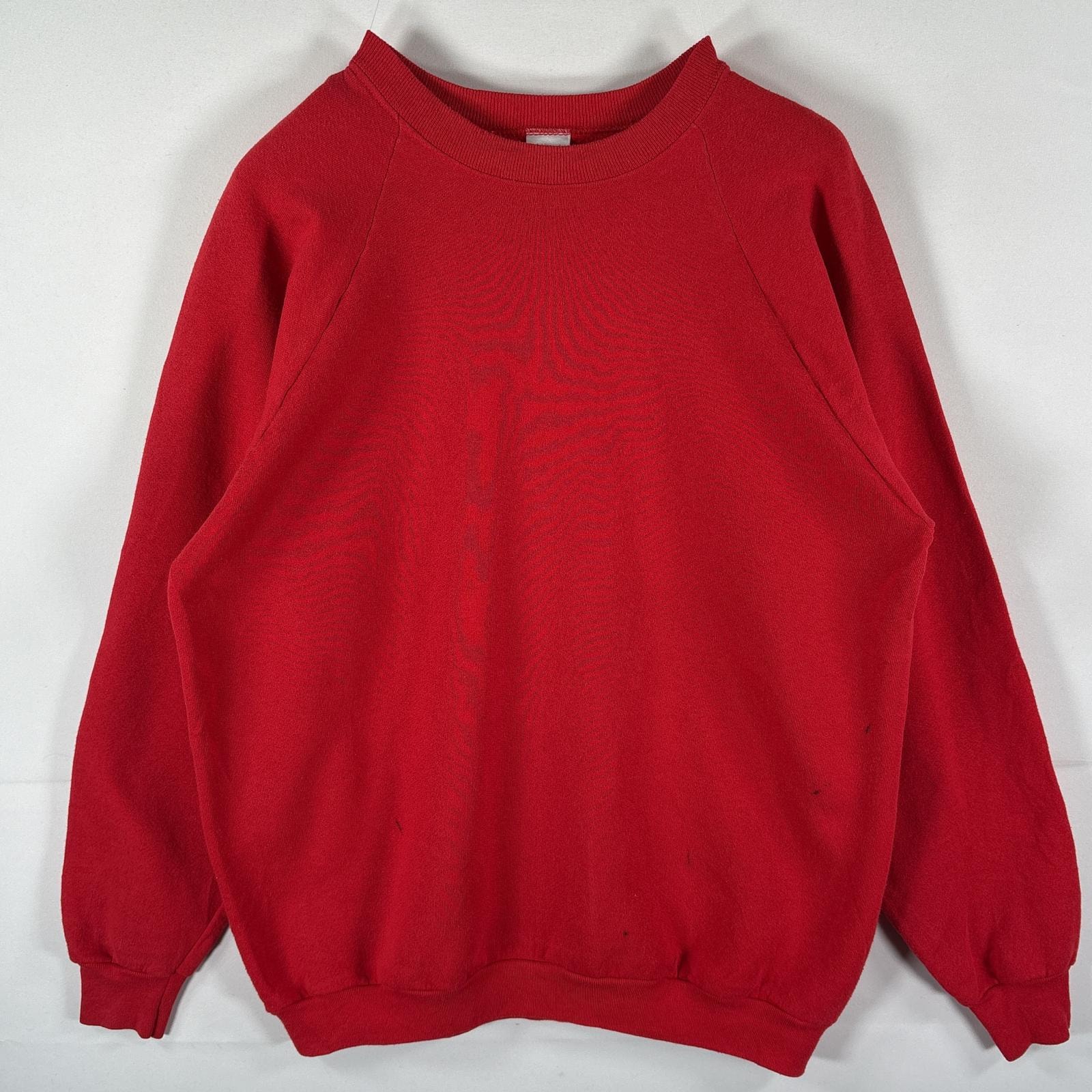 古着 80's~90's/80年代~90年代 ヴィンテージ フルーツオブザルーム FRUIT OF THE LOOM USA製 スウェット 無地 トレーナー ラグラン 大きいサイズ 14041 レッド メンズ