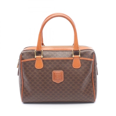 セリーヌ CELINE マカダム ハンドバッグ バッグ PVCコーティングキャンバス レザー レディース ブラウン系 【中古】