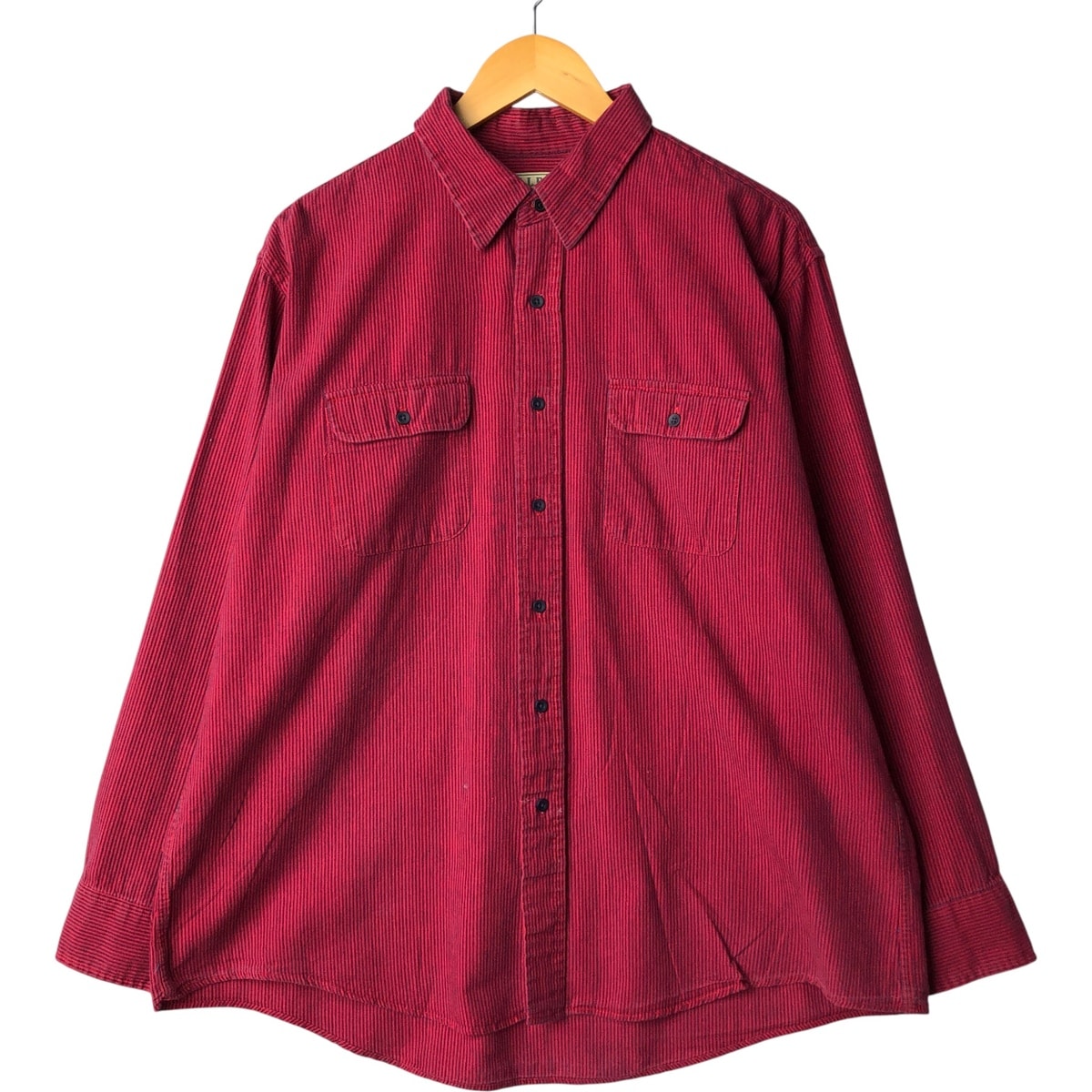 古着 80~90年代 エルエルビーン L.L.Bean 長袖 コットンストライプシャツ USA製 メンズXL相当 ヴィンテージ/eaa589186