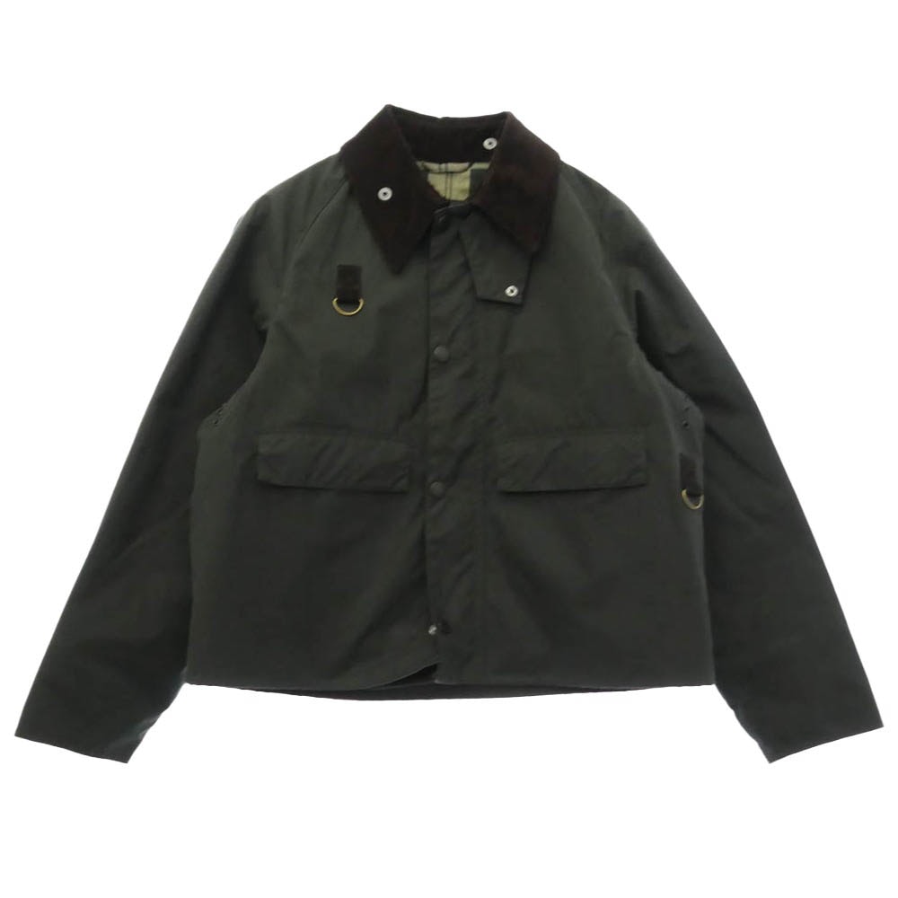 Barbour バブアー 2102413 SPEY スペイ 3ワラント オイルド ワックスコットン ジャケット ショートブルゾン グリーン系 M【中古】