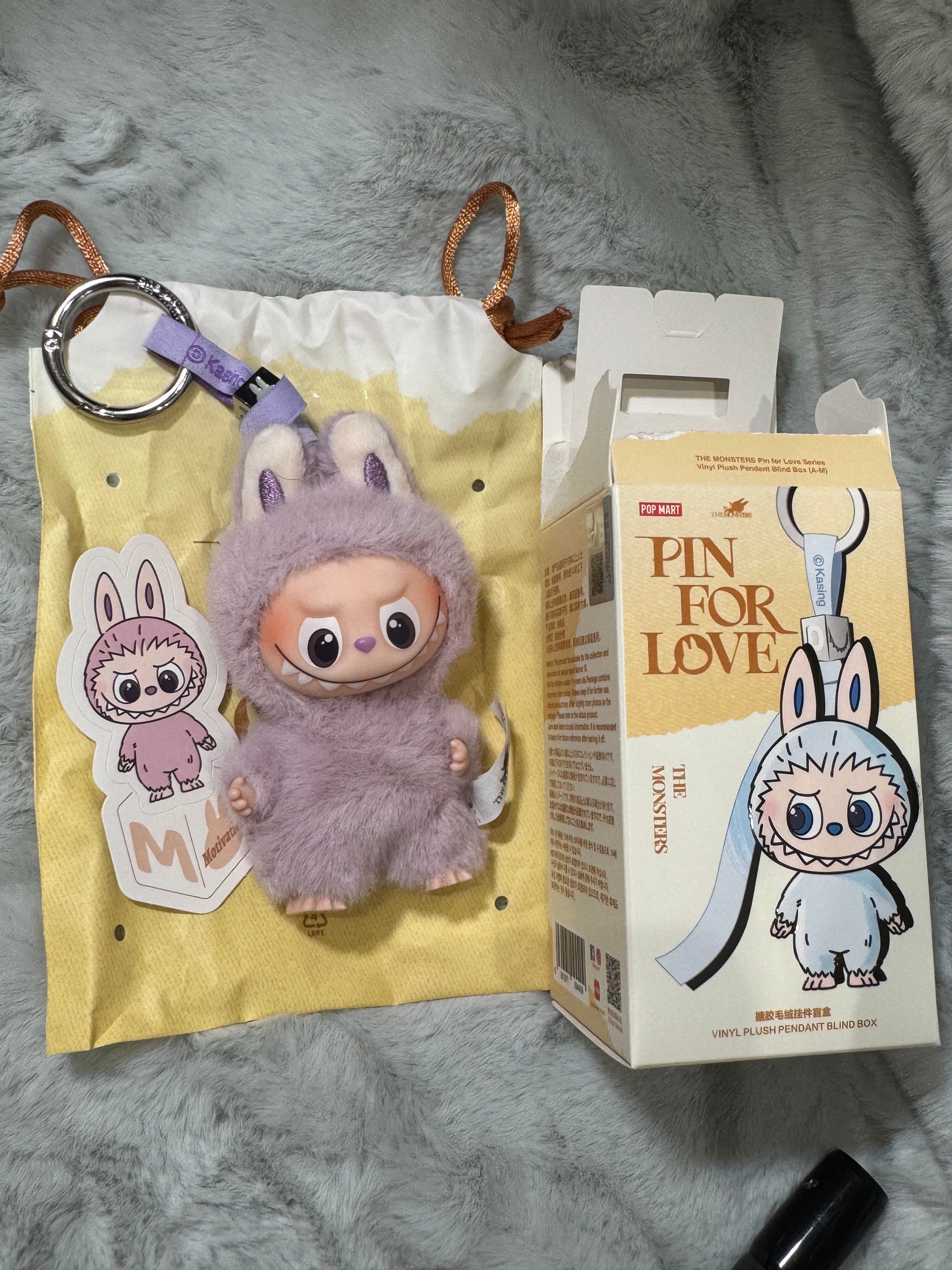 POP MART THE MONSTERS (LABUBU) Pin for Love Series-Vinyl Plush Pendant (A-M) M