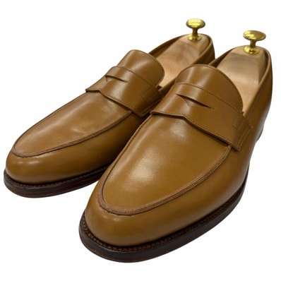 美品 クロケットアンドジョーンズ ローファー POOLE ベージュ 6.5