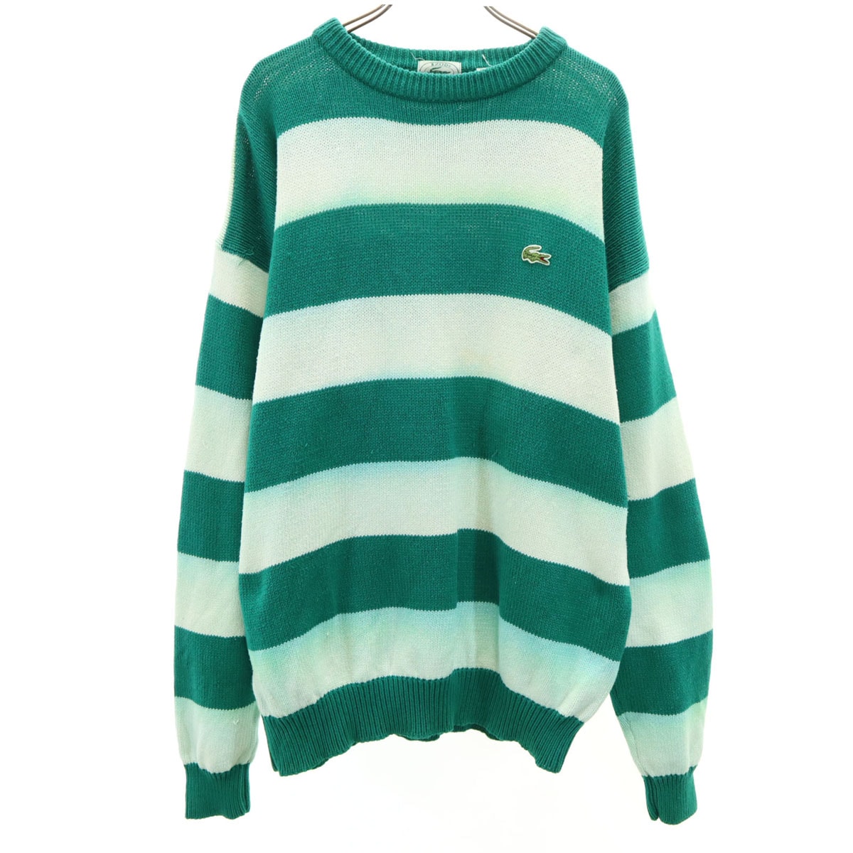 IZOD LACOSTE アイゾッドラコステ 90s オールド ボーダー柄 長袖 セーター L グリーン ニット